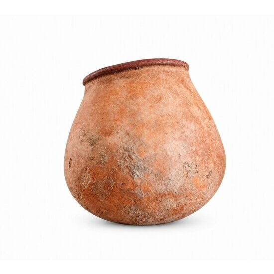 Poterie ancienne Mali � Jarre argile fait main, c&eacute;ramique africaine rustique naturelle