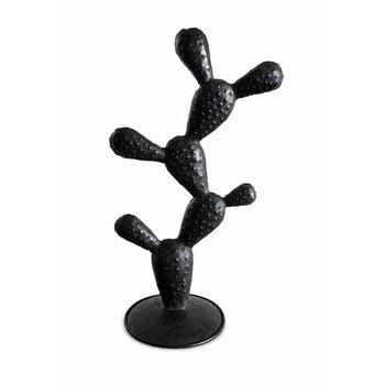 Cactus Fer Recyclé – Figurine Décorative Noire Fait Main, Design Désert Loft cactus-decoratif-metal-recycle-texture-fonte-noire-fait-main