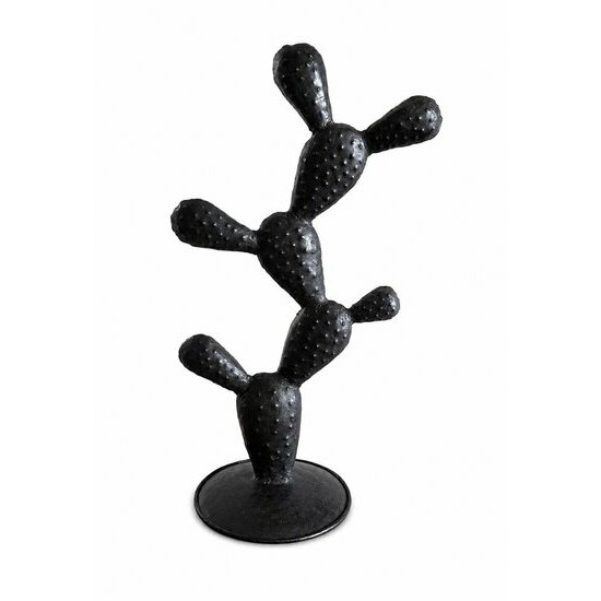 Cactus Fer Recyclé – Figurine Décorative Noire Fait Main, Design Désert Loft cactus-decoratif-metal-recycle-texture-fonte-noire-fait-main