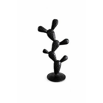 Cactus Fer Recyclé – Figurine Décorative Noire Fait Main, Design Désert Loft sculpture-cactus-metal-recycle-noir-fait-main-decoration