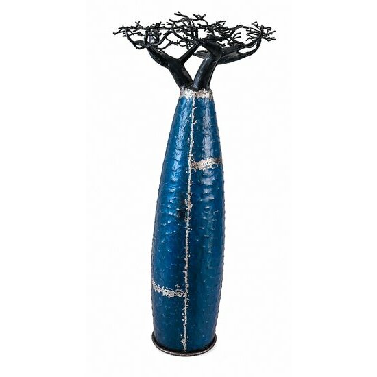 Baobab Bleu Métal Recyclé Fait Main – Sculpture Arbre de Vie Madagascar, Déco Nature Design arbre-de-vie-baobab-metal-bleu-sculpture-artisanale-madagascar