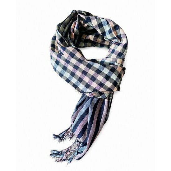 Krama Cambodgien Coton Tissé Main – Foulard Carreaux Marine Lavande, Écharpe Ethnique Multiusage oulard-ethnique-krama-carreaux-marine-blanc-lavande-tisse-main