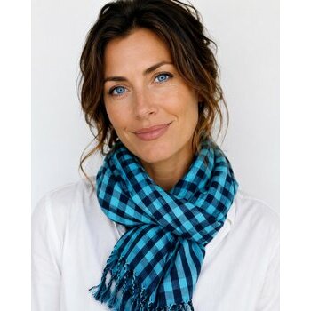Krama Cambodge Bleu Turquoise et Marine 175 x 95 cm – Écharpe Artisanale en Coton Krama Cambodgien Bleu Turquoise – Écharpe Artisanale Bohème Chic Portée