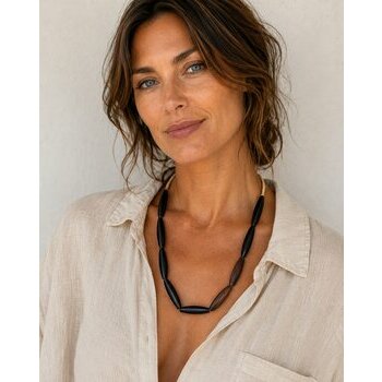 Collier Ébène Naturel 13 Perles Sculptées – Bijou Ethnique Chic Bois Précieux Collier Ébène Naturel 13 Perles Sculptées – Bijou Ethnique Chic
