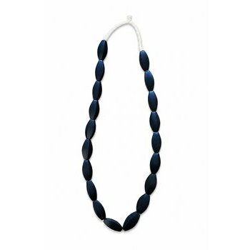Collier Ébène Véritable 19 Perles Sculptées – Sautoir Artisanal Bois Précieux Collier Long en Bois d'Ébène – 19 Perles Sculptées Fait Main