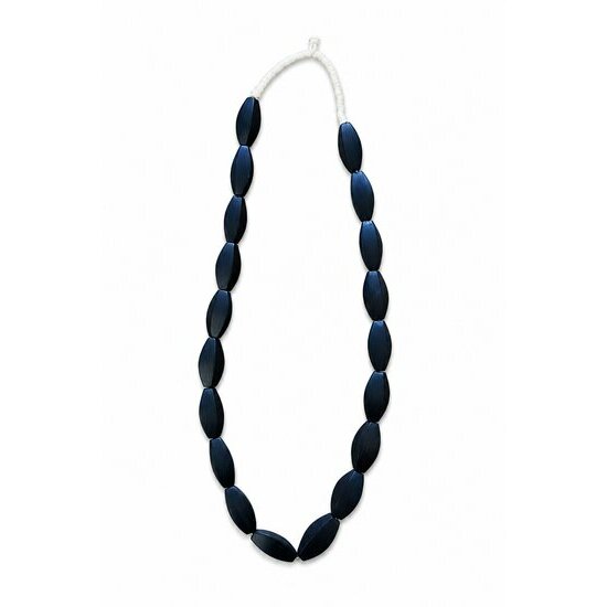 Collier Ébène Véritable 19 Perles Sculptées – Sautoir Artisanal Bois Précieux Collier Long en Bois d'Ébène – 19 Perles Sculptées Fait Main