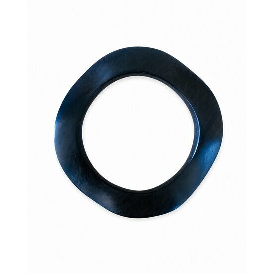 Bracelet Ébène Ligne Ondulée – Jonc Bois Noir Sculpté Main Bracelet Rond Ébène Ondulé – Anneau Bois Noir Style Graphique