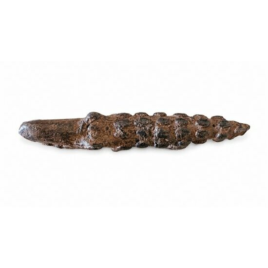 Crocodile Dogon en Bronze – Petite Sculpture Africaine Artisanale Crocodile Africain en Bronze – Figurine Dogon Texturée du Mali