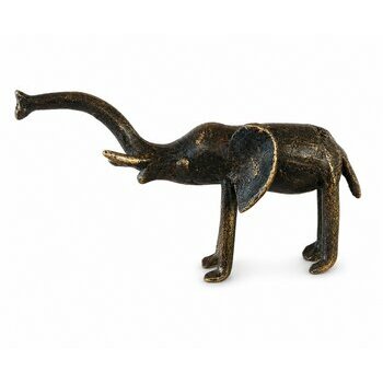 Éléphant en Bronze Patiné – Sculpture Africaine Artisanale 14 cm Bronze animalier