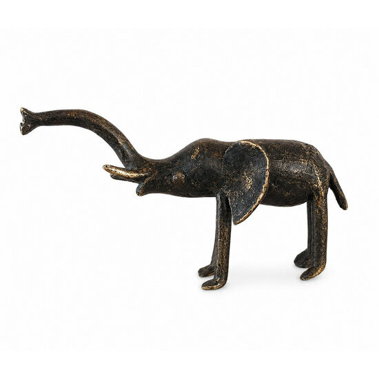 Éléphant en Bronze Patiné – Sculpture Africaine Artisanale 14 cm Bronze elephant