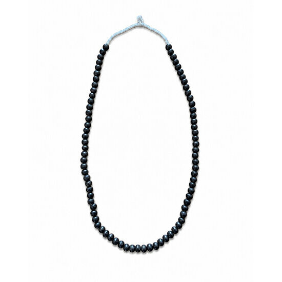 Collier Perles d'Ébène – Sautoir Bois Noir Naturel 80 cm Collier Long en Perles d’Ébène – Bijou Bois Noir Fait Main