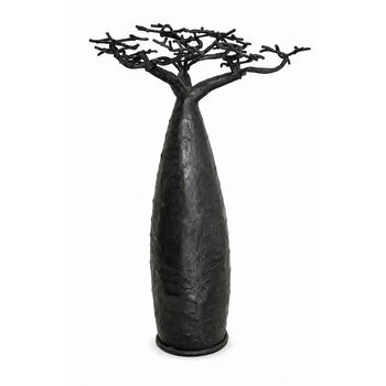 Arbre Baobab Noir en Métal Recyclé – Sculpture Artisanale Décorative 50 cm Baobab Noir en Métal Fait Main – Arbre Décoratif Ethnique 50 cm