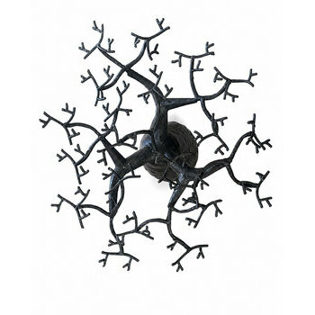 Arbre Baobab Noir en Métal Recyclé – Sculpture Artisanale Décorative 50 cm Branches de Baobab en Métal Recyclé – Détail Sculpture Artisanale