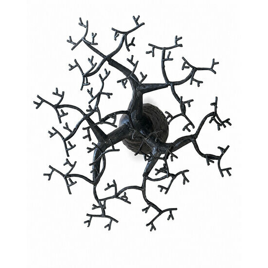 Arbre Baobab Noir en Métal Recyclé – Sculpture Artisanale Décorative 50 cm Branches de Baobab en Métal Recyclé – Détail Sculpture Artisanale