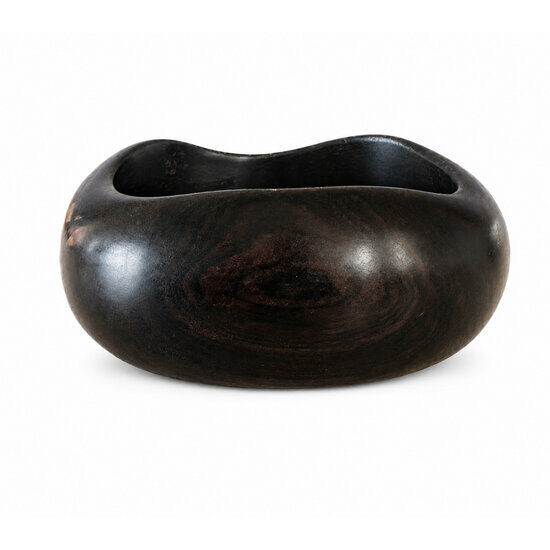 Bracelet Ébène Massif Ondulé – Jonc Sculpté Forme Organique Fait Main