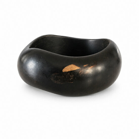 Bracelet Ébène Massif Ondulé – Jonc Sculpté Forme Organique Fait Main