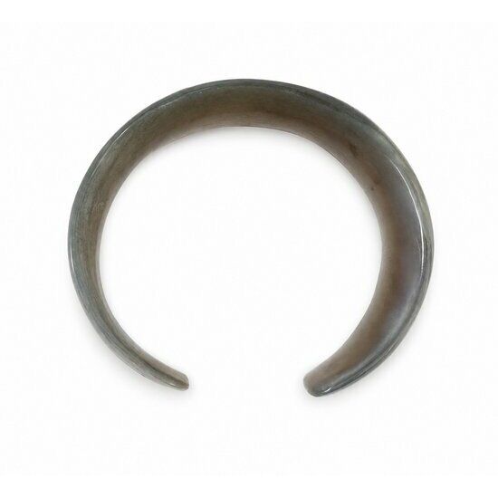 Manchette en Corne Naturelle Translucide – Bracelet Fumé Fait Main Jonc Ouvert en Corne Translucide – Bracelet Naturel Diamètre 6,5 cm