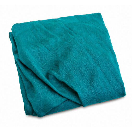Chèche Touareg Vert en Coton – Écharpe Longue à Bords Bruts Chèche Vert en Coton Plié – Écharpe Longue Sans Ourlet