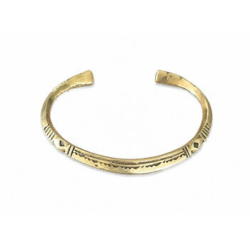 Bracelet Touareg Laiton Port� � Jonc Fin Grav� Main pour Femme