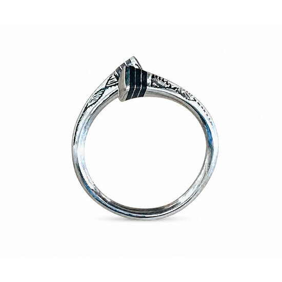 Bague Touareg Croisée en Argent – Anneau Réglable Gravé Main