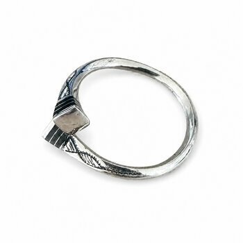 Bague Touareg Croisée en Argent – Anneau Réglable Gravé Main