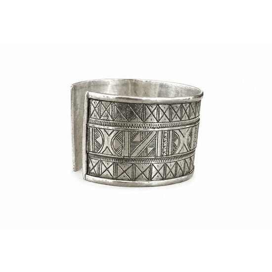 Bracelet Touareg Argent 925 Bijou d'exception – Manchette Gravée Signée Bracelet Touareg Argent 925 sur Commande – Manchette Ajustable de Collection