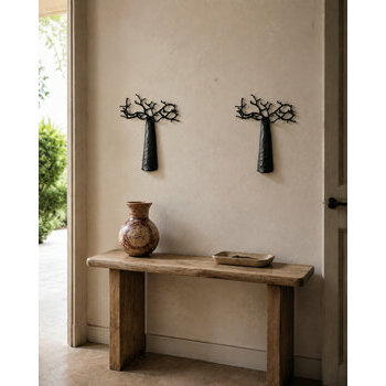 Baobab Mural D�coratif dans une Entr�e � Rangement Cl�s en M�tal