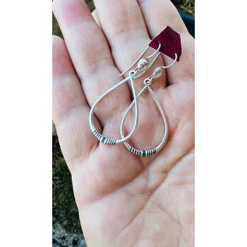 Boucles d'Oreilles Goutte Argent 925 & Ébène – Pendants Fins Fait Main Boucles Longues Argent 925 et Ébène – Bijou Femme Artisanal