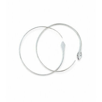 Créoles Serpent en Argent Massif 925 – Boucles d'Oreilles Ouvertes Boucles d’Oreilles Serpent en Argent – Créoles Ouvertes 5 cm