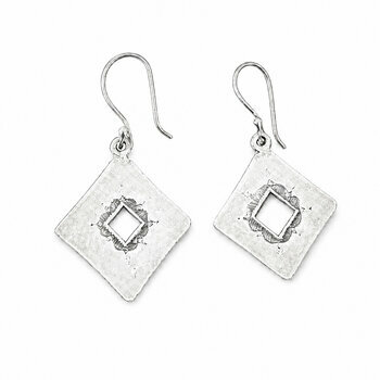 Boucles d�Oreilles Carr�es Argent 925 � Bijou G�om�trique Fait Main