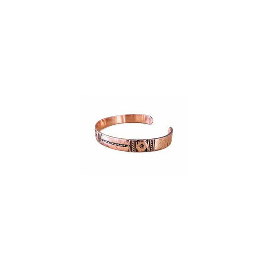 Bracelet Cuivre Massif Gravé Main – Jonc Réglable Homme Femme