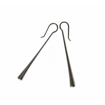 Boucles d'Oreilles Longues Argent 700 – Pendants Minimalistes Faits Main Boucles Fines en Argent – Longues Boucles Minimalistes Artisanales