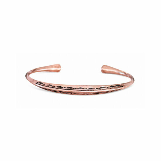 Bracelet Cuivre Massif Gravé Main – Jonc Réglable Bien-Être Bracelet thérapeutique