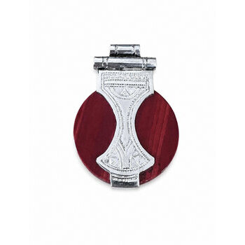 Pendentif Jaspe Rouge Argent 925 – Bijou Touareg Gravé Main Pendentif Pierre Rouge Argent 925 – Bijou Artisanal en Jaspe Naturel