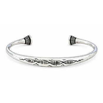 Bracelet Fin Argent 925 – Jonc Minimaliste Unisexe Gravé Main Jonc Argent 925 Gravé Main – Bracelet Fin avec Détails Ébène