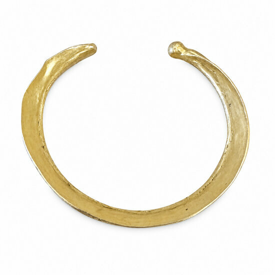 Bracelet Peul Fulani Doré – Manchette Africaine Réglable Fait Main Bracelet Peul Ouvert – Manchette Fulani Dorée Ajustable