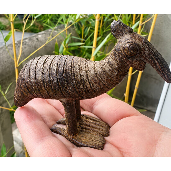 Petite Sculpture Bronze en Main � Figurine Casoar Fait Main
