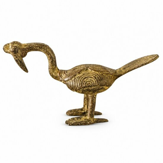 Calao en bronze � la cire perdue, 15 cm � Vue de profil