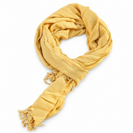 Chèche sable 100 % coton tissé main – Grand foulard 200 × 90 cm Grand foulard beige unisexe en coton – Présentation nouée et extrémités à franges