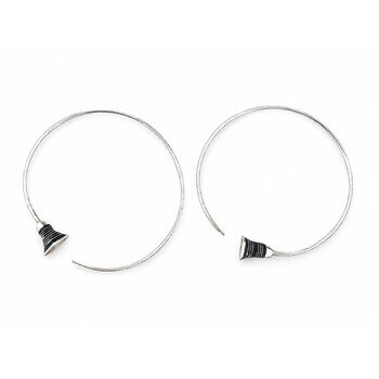 Créoles touareg argent 925 et ébène – Faites main, diamètre 5 cm Créoles touareg faites main – Paire en argent massif 925 et ébène