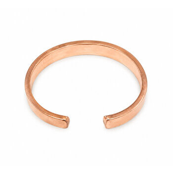 Bracelet cuivre massif fait main – Jonc ouvert, tailles S et M/L Jonc ouvert en cuivre massif fait main – Vue du dessus