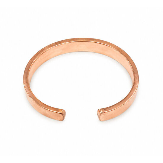 Bracelet cuivre massif fait main – Jonc ouvert, tailles S et M/L Jonc ouvert en cuivre massif fait main – Vue du dessus
