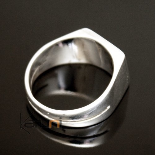 Bijoux Touareg Ethniques Bague Chevalire Argent et bne homme/femme - KARUNI b