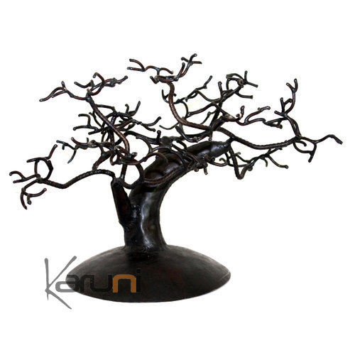 Arbre  bijoux porte-bijoux design Cdre 30-40 cm mtal recycl baobab Madagascar