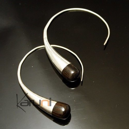 Bijoux Ethniques Touareg Boucles d'oreilles Croles en argent 43 Ebne Gouttes de pluie Design KARUNI