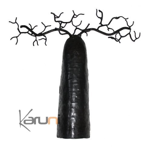 Arbre  bijoux porte-bijoux mural Baobab 20-25 cm mtal recycl Madagascar