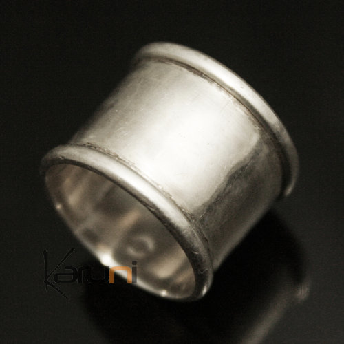 Bijoux Touareg Ethniques Argent Bague Anneau Alliance large lisse homme/femme inspiration Karuni