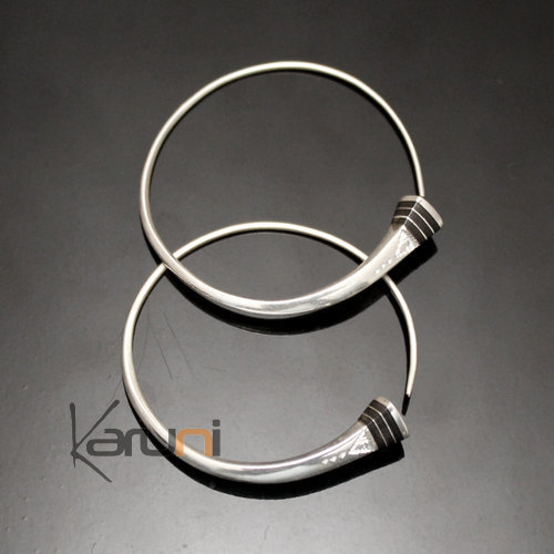 Boucles d'oreilles créoles en argent 03 Tesibit ébène Gravées 3/5/7 cm Boucles d'oreilles créoles en argent 03 Tesibit ébène Gravées 3/5/7 cm
