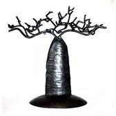 Arbre  bijoux porte-bijoux design Baobab plat 14 cm mtal recycl Madagascar