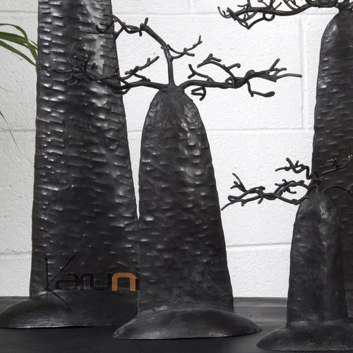 Arbre  bijoux porte-bijoux design Baobab plat 30 cm mtal recycl Madagascar d